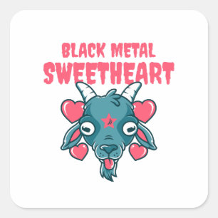 Sticker Carré tête de chèvre mignonne baphomet
