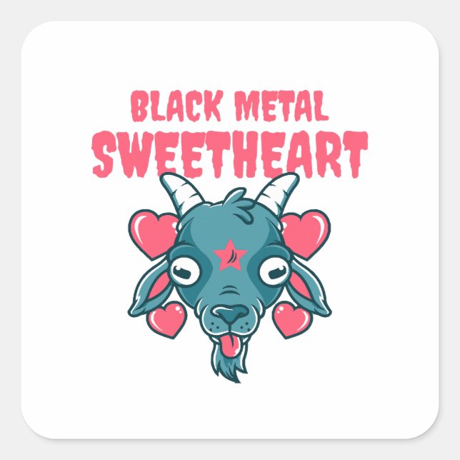 Sticker Carré tête de chèvre mignonne baphomet (Devant)