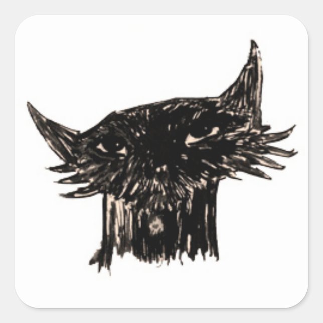 Sticker Carré Tête de dessin de poisson Marley (Devant)