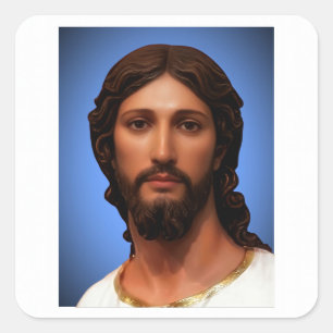 Sticker Carré Tête du Christ par Mark Edward Westerfield d'après
