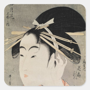 Sticker Carré Tête d'une femme