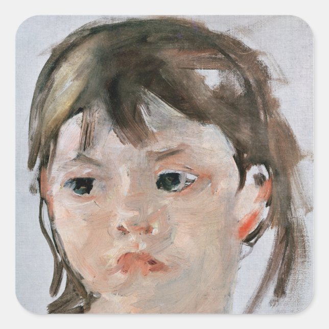 Sticker Carré Tête d'une jeune fille (Devant)