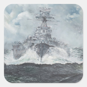 Sticker Carré Têtes de capuchon pour Bismarck 23 mai 1941. 2014