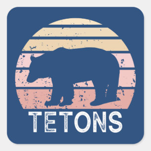 Sticker Carré Tétons Ours rétro