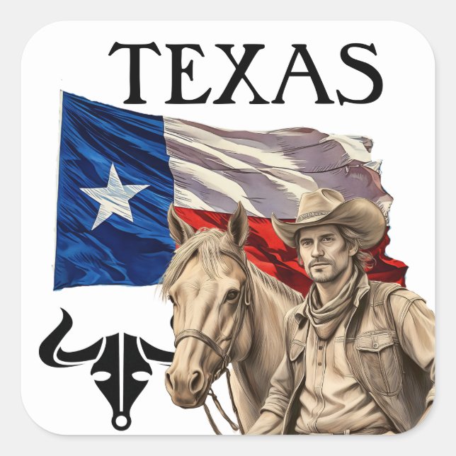 STICKER CARRÉ TEXAS (Devant)