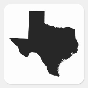 Sticker Carré Texas à Black and White