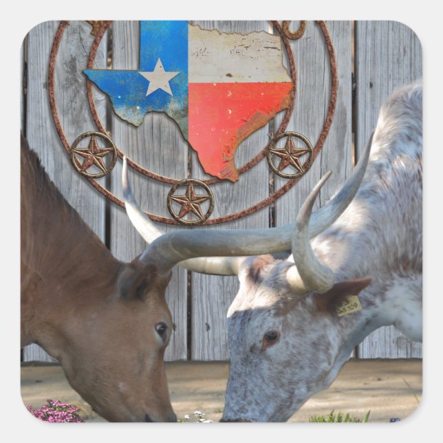 Sticker Carré Texas Barn Art (Devant)