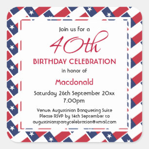 Sticker Carré TEXAS DRAPEAU Personnalisé Anniversaire Célébratio