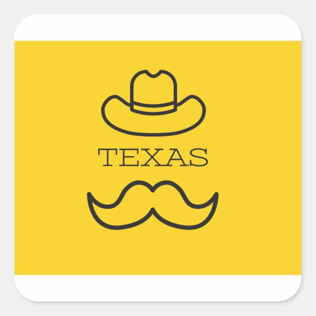 Sticker Carré Texas en jaune 2 (Devant)