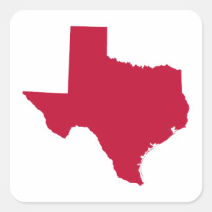 Sticker Carré Texas en rouge