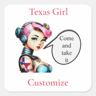 Sticker Carré Texas Girl Thunder_Cove