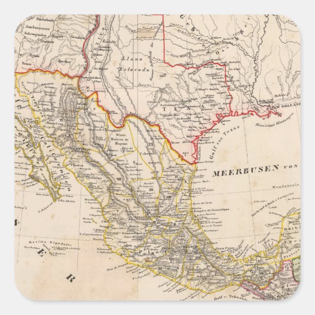 Sticker Carré Texas, Mexique (Devant)