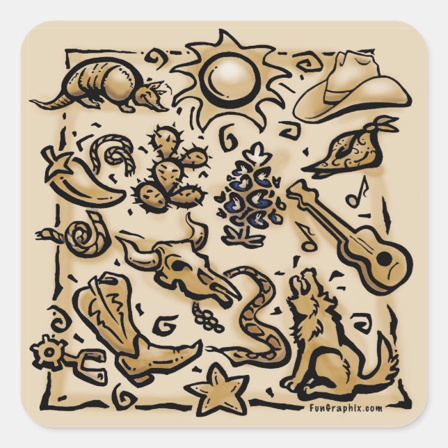 Sticker Carré Texas Thang (Devant)