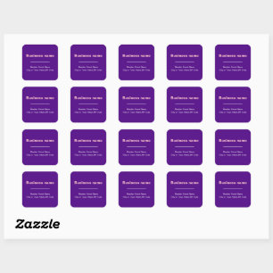 Sticker Carré Texte brut Adresse professionnelle sur violet