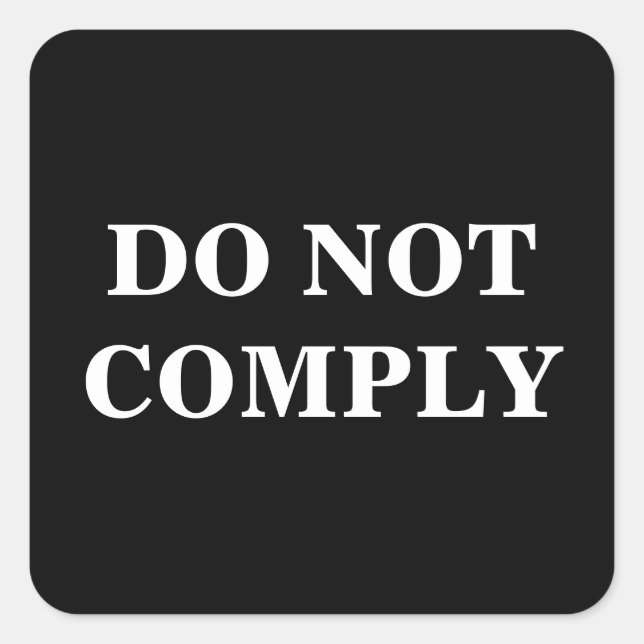 Sticker Carré Texte/Couleur Personnalisé Black Pro Liberté Ne Pa (Devant)