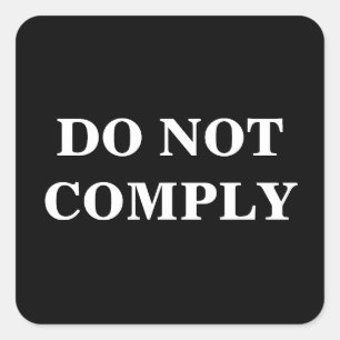 Sticker Carré Texte/Couleur Personnalisé Black Pro Liberté Ne Pa