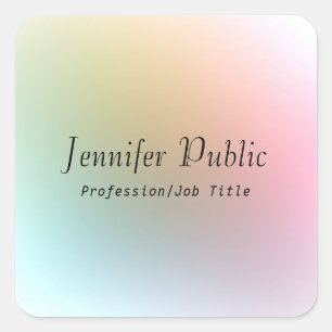 Sticker Carré Texte du script calqué couleur Modèle