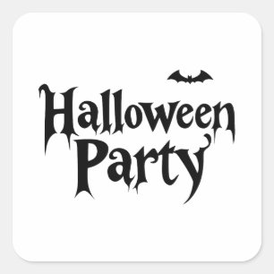 Sticker Carré Texte effrayant pour une fête d'Halloween