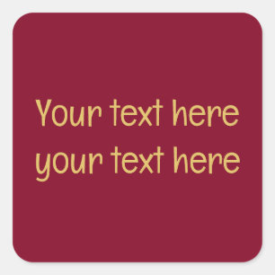 Sticker Carré Texte minimaliste tendance Burgundy Gold Professio
