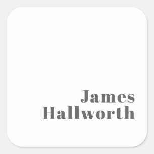 Sticker Carré Texte moderne élégant et rétro   Gris