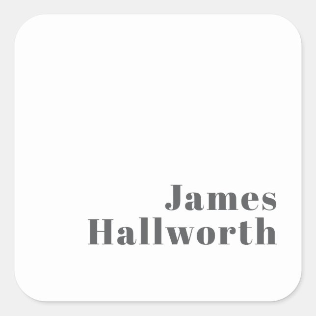 Sticker Carré Texte moderne élégant et rétro | Gris (Devant)