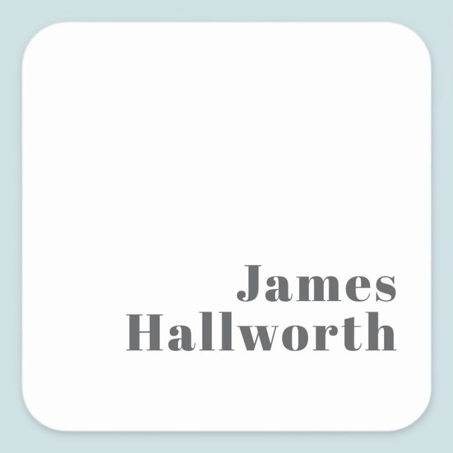 Sticker Carré Texte moderne élégant et rétro | Gris (Créateur téléchargé)