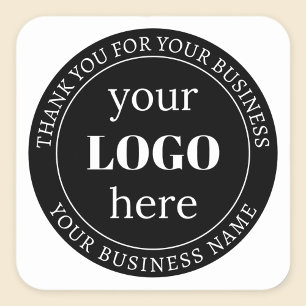 Sticker Carré Texte modifiable & Votre logo ou autre conception