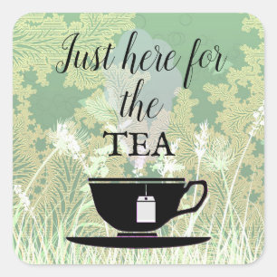 Sticker Carré Texte personnalisé juste ici pour la Tea Retro Tea