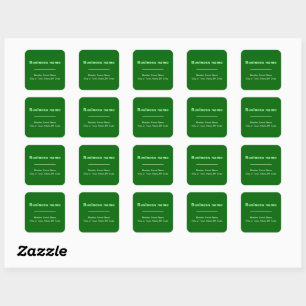 Sticker Carré Textes ordinaires Adresse professionnelle sur Vert