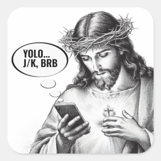 Sticker Carré Textoter Jésus - JK YOLO BRB