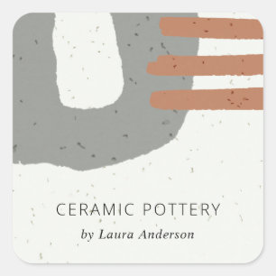STICKER CARRÉ TEXTURE CÉRAMIQUE ABSTRAITE CHIC GRAY RUST SPECKLE