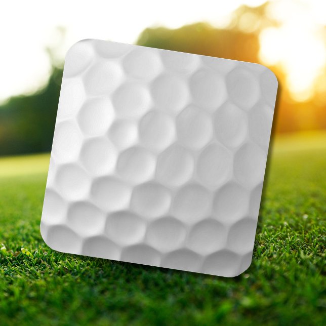 Sticker Carré Texture de balle de golf blanche et alvéolée (Créateur téléchargé)