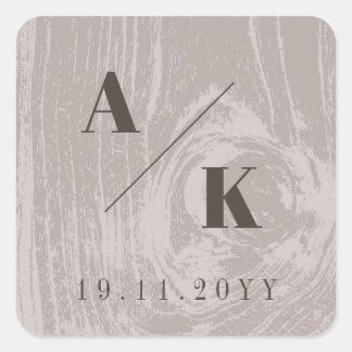 Sticker Carré Texture de bois rustique brun automne mariage