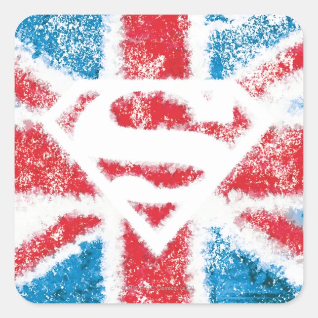 Sticker Carré Textured S-Shield Over Flag (Devant)