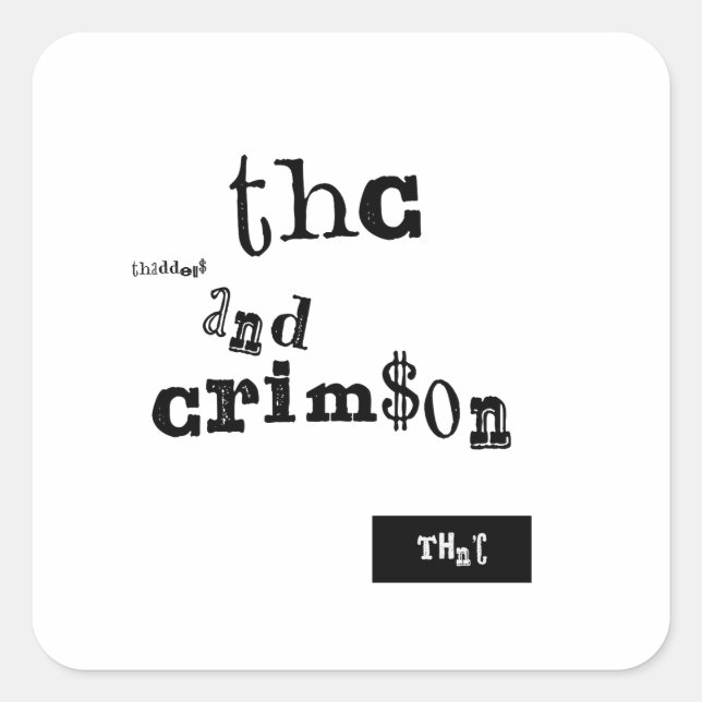 Sticker Carré thaddeus & crimson (Devant)