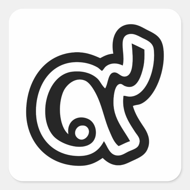 Sticker Carré Thaïlande Lucky Number 9 / Neuf / ๙ (Gao/Kao) Thai (Devant)