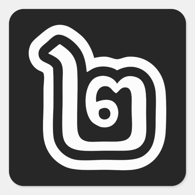 Sticker Carré Thaïlande Numéro 2 / Deux / ๒ (Chanson) Script tha (Devant)