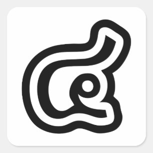 Sticker Carré Thaïlande Numéro 4 / Quatre / ๔ (Voir/Si) Script t