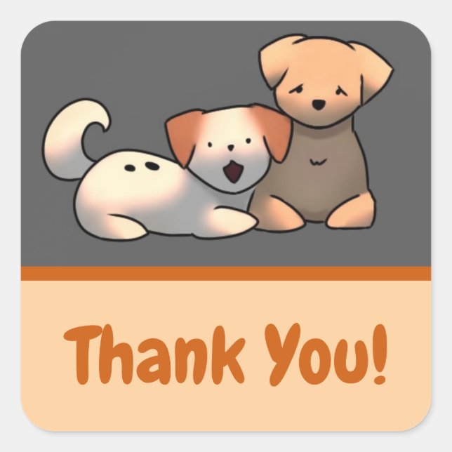 Sticker Carré Thank You puppy’s (Devant)