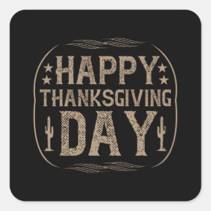 Sticker Carré Thanksgiving - Bon thanksgiving Day