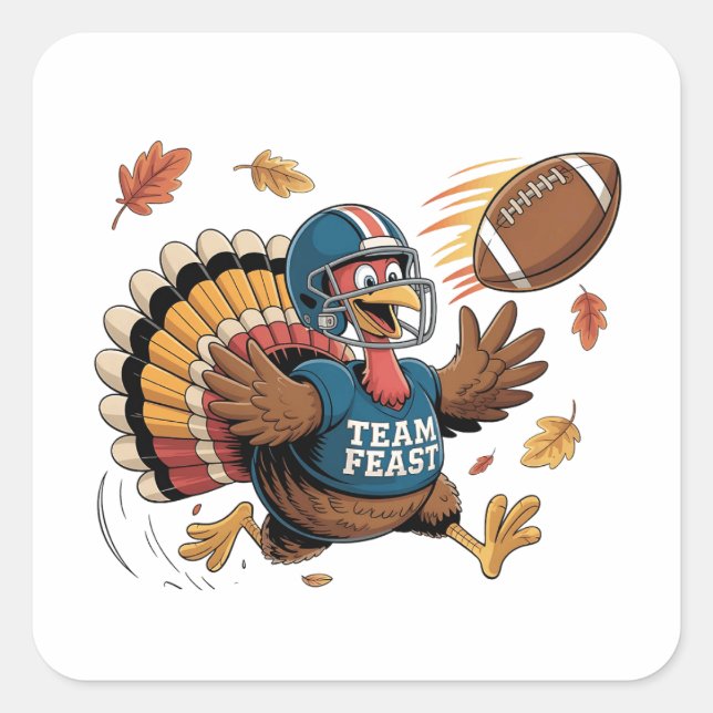 Sticker Carré Thanksgiving Football Turquie Imaginaire Football (Devant)