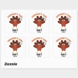 Sticker Carré Thanksgiving Humor Funny Turkey Joke