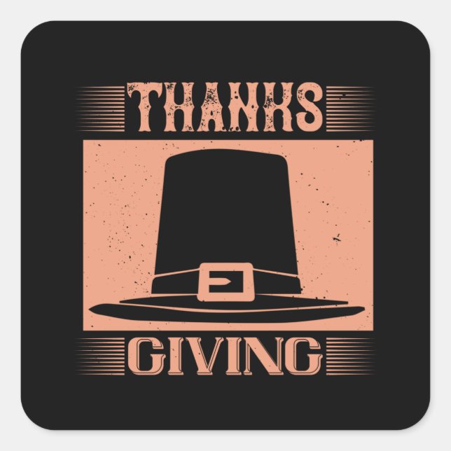 Sticker Carré Thanksgiving - Merci Giving (Devant)