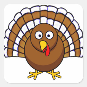 Sticker Carré Thanksgiving mignon Turquie