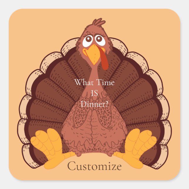 Sticker Carré Thanksgiving Turkey Thunder Cove (Devant)