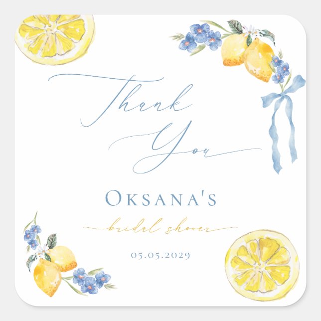 Sticker Carré That's Amore Italian Bridal Shower Thank You Favor (Devant)