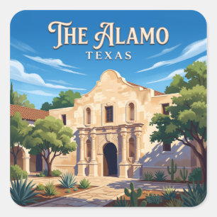 Sticker Carré The Alamo San Antonio Texas