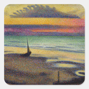 Sticker Carré The Beach at Heist, 1891-92