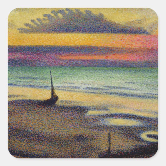 Sticker Carré The Beach at Heist, 1891-92 (Devant)