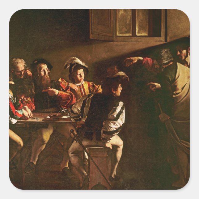 Sticker Carré The Calling of St. Matthew, c.1598-1601 (Devant)